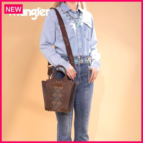 Mini Crossbody Purse with Aztec Embroidery, Adjustable Strap, Anti-Theft Pocket - Picture 3 of 8